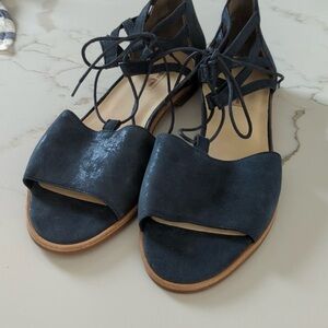 New Paul Green Morea nubuck sandal leather lace up strappy dark blue